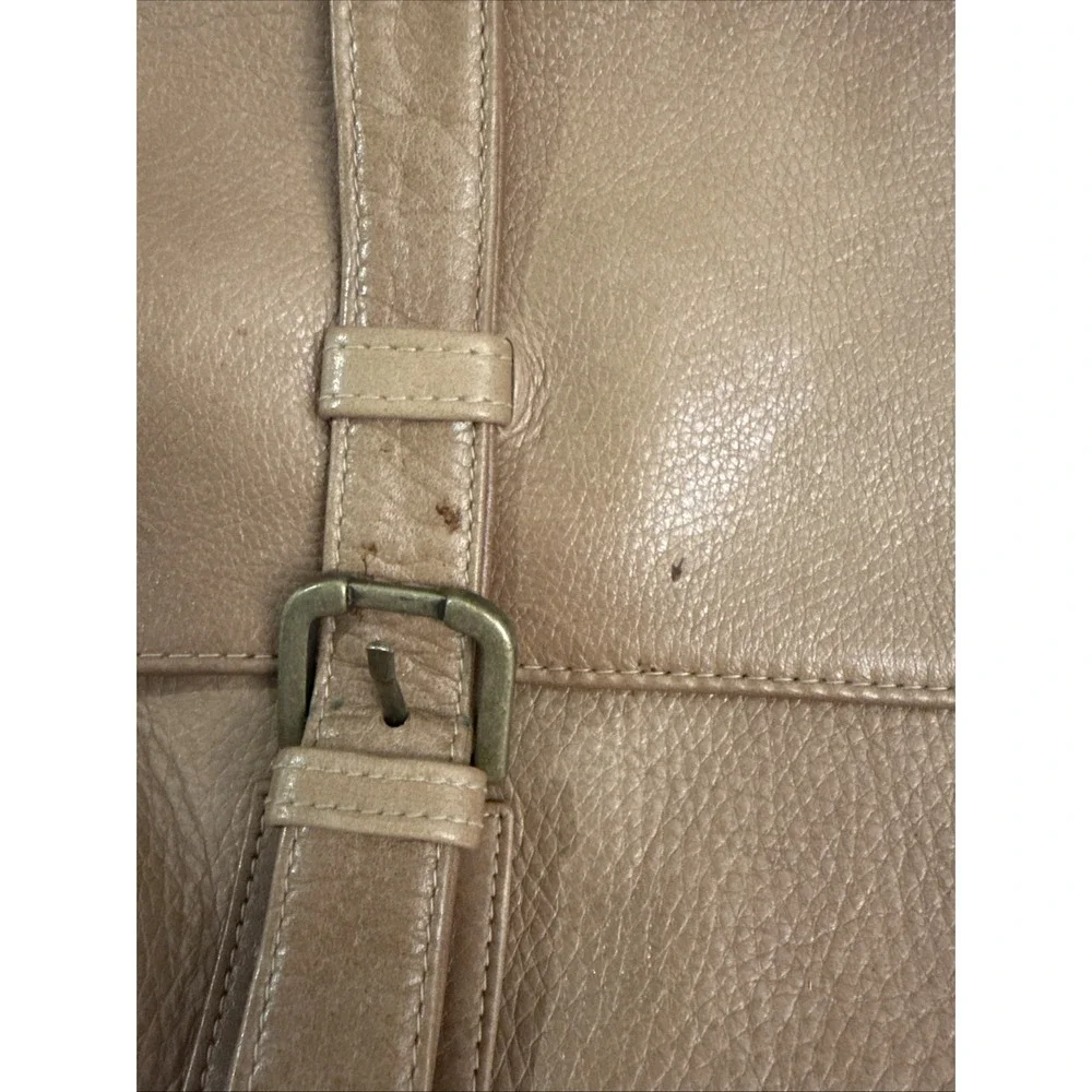 Lodis‎ Brown Pebbled Leather Laptop Messenger Briefcase Bag Expandable Business